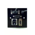 Multifunctional Media Wall Socket Outlet, Multimedia Wall Plate - Black (USB, VGA, HDMI, Internet, Audio). 