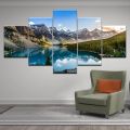 5 Piece Wall Frame Canvas Painting Sunset Wall Art Lake View Home Decoration Canvas Prints Poster Wall Art Home Décor For Living Room Decoration. 