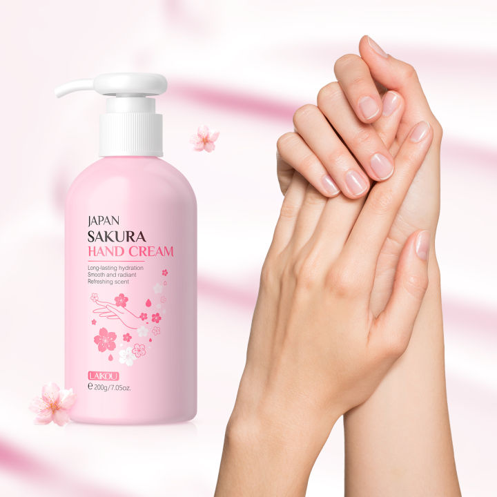 LAIKOU Japan Sakura Hand Cream Long-lasting Hydration Smooth Radiant Skin Hand Lotion 200g