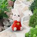 Chinese Style Rabbit Statue Small Bunny Figurine Sculpture for Table Year Decoration , 4cmx1.9cm. 