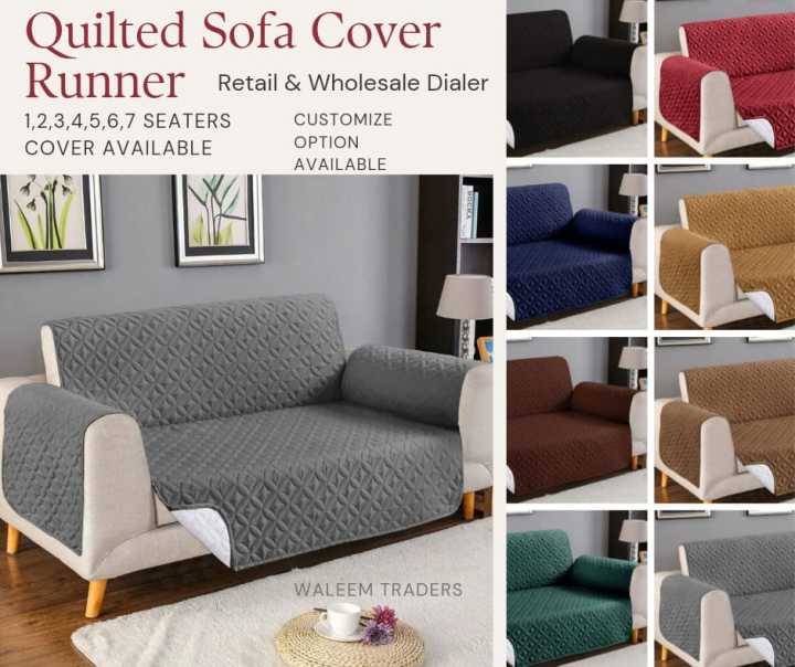 High Quality Ultrasonic Micro Fabric Soft Cotton Quilted Sofa Covers Runner, Export Quality, All Size Available