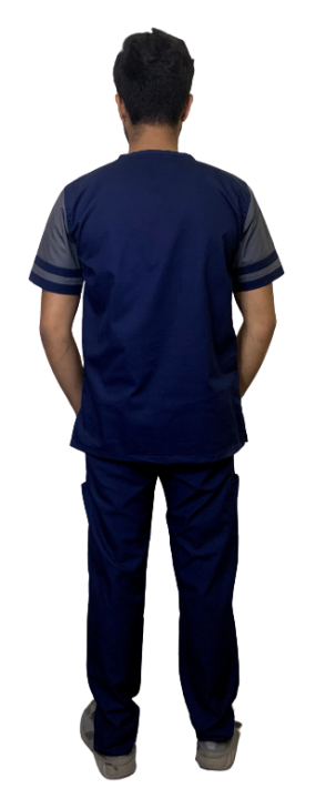 doctors%20OT%20Uniform%20scrub%20suits%20OT%20kit%20strapped%20arm%20contrast%20navy%20grey%20-%20Image%204