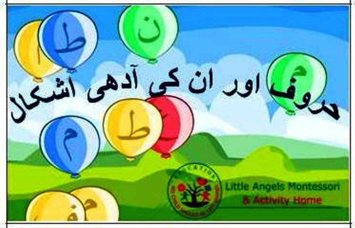 Flash Cards- Urdu Haroof-e-Tahajji matching with their Respective Adhi Ashkal
