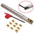 ZOROOM 300R C14-14-130 Milling Cutter Tool Holder 12 x 130Mm + 10Pcs Apmt1135Pder Inserts + Wrench For Cnc Milling Machine. 