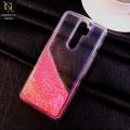 Oppo A5 2020 - Light Pink - Cute Love Hearts Liquid Glitter Pc Back Case. 