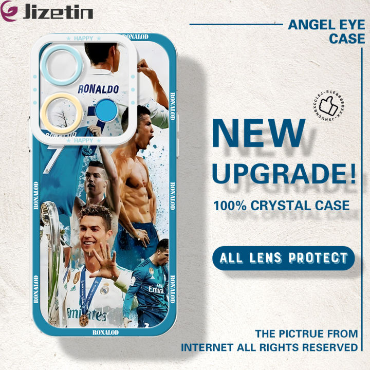 Jizetin for Infinix Smart 7 Tecno Spark Go 2023 Pop 7 Pro Back Cover Crystal Transparent Ronaldo Star Soft Full Camera Cover Protection Phone Cases