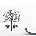 Autumn Hope Benches Under Tree Wall Sticker Floral Wall Paper PVC Removeable Wall Decor. 