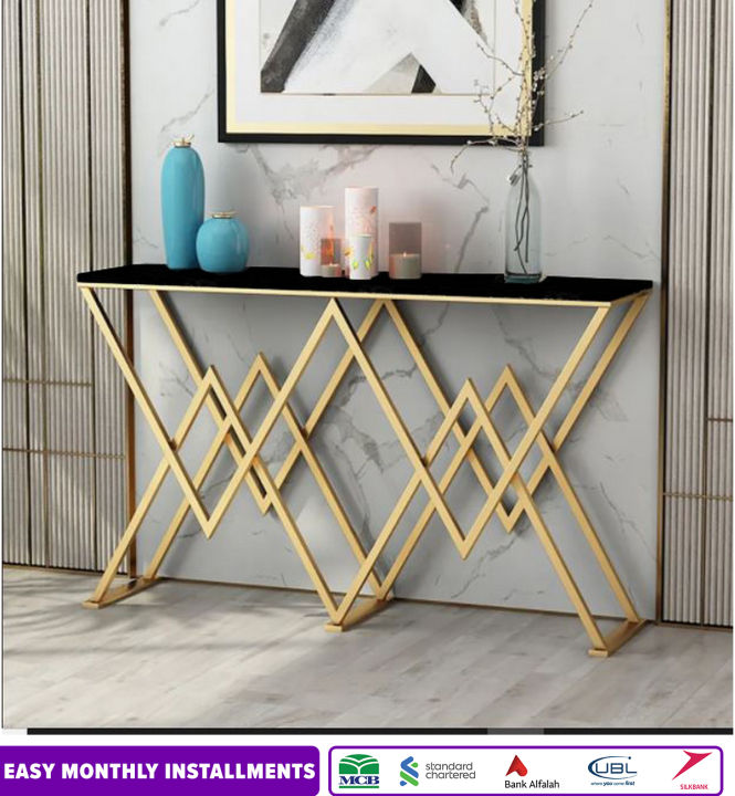 Modern%20High%20Quality%20TOP%20Luxury%20Console%20Table%20New%20Arrival%20with%20Metal%20Frame%20in%20White%20and%20black%20-%20Image%203