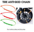 Pack Of 10 Anti-Skid Emergency Snow Wheel Chain for Motorcycle and Bike. 
