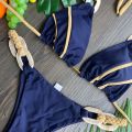 Bathing Suit Eye-catching Bikini Bra Panty Set Summer Beachwear. 