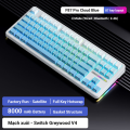 AULA F87 Pro Wireless Mechanical Keyboard, 80% Gasket Hot Swappable Custom Keyboard – Gradient Blue – LEOBOG Greywood V4 Switch. 