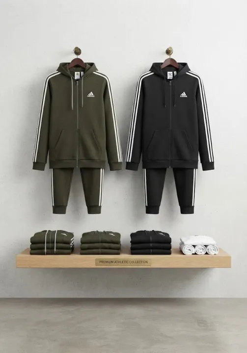 Adidas%20Men's%20Brown%203-Stripes%20Winter%20Zipper%20Tracksuit%20-%20Heavy%20Brush%20Fleece%20Inside%20-%20Warm%20Hooded%20Co-ord%20Set%20-%20Image%202