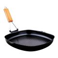 Griddle Pan, 20/24/28cm Iron Steak Frying Pan Square Grill Pan | Enamel Induction, Non-stick, Foldable, Easy Clean for Gas/Induction and Electric Hobs BBQ. 