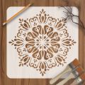 Classic Round Flower Pattern Reusable Stencil Airbrush Painting Wall Art DIY Home Decor Scrap booking Album Crafts. 