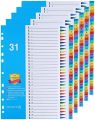 Office file Separators 10, 20, 26 and 31 Plastic Dividers 6 different colors Size: 22.5 x 29.7cm  A4, Multicolor. 