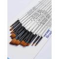 12 Pieces Professional Fine Tip Paint Brush Set Cut Tip Nylon Hair Artist Acrylic Brush for Acrylic Watercolor Oil Painting. 