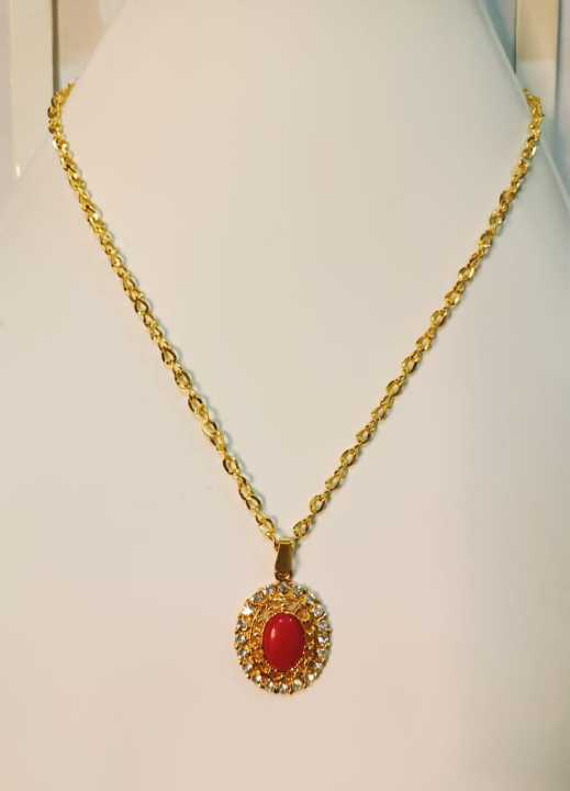 Golden%20Alloy%20Chain%20with%20Stone%20Locket/Necklace%20Specially%20gift%20for%20Girls%20/%20women%20-%20Image%207