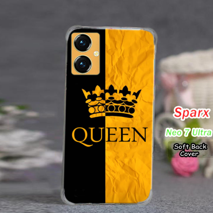 Sparx Neo 7 Ultra Pouch Cover Yellow - Queen Soft Back Cover Case For Spark Neo 7 Ultra