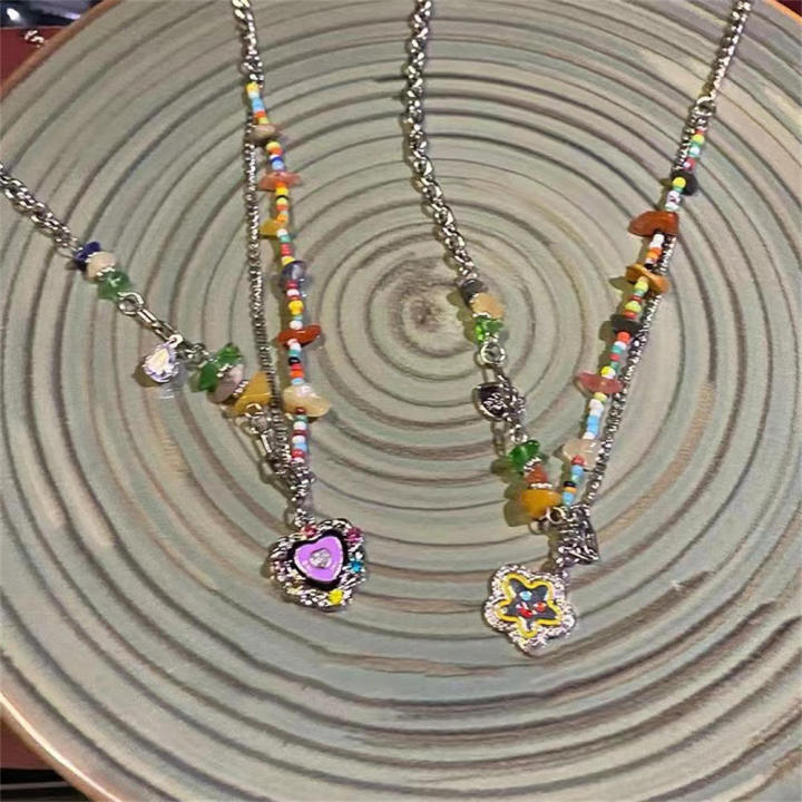 Sweet And Stylish Necklace Unique Necklace For Girls Zircon Pendant Necklace Heart-shaped Necklace Y2K Fashion Accessory