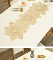 Table Mat Hibiscus Flower Bronzing Pvc Placemat Hollow Out Insulation Coaster Flag Pads Bowl Home Christmas Decor Heat Resistant. 
