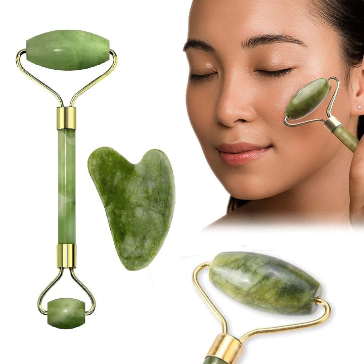 Pack%20of%202%20New%20Deal%20Guasha%20Scraping%20Jade%20Roller%20Facial%20Massage%20Tool%20and%20Derma%20Roller%200.5%20mm%20With%20540%20Titanium%20Needles%20-%20Image%204