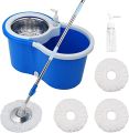 Easy Spin 360° Press Mop Bucket Set - Push & Pull Rotation - Liquid Drain Hole - Easy Wring with Reusable Mop Heads. 