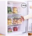Kitchen Storage Containers with Handle, Plastic Food Storage Organizer Boxes with Lids for Refrigerator, Fridge, Freezer Cabinet Desk, 1 Pcs Container Set Food Organizers with Lid and 2 Removable Bins. 