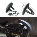 UNIVERSAL Back Mudguard Bike Motorcycle  Black Plastic Motorcycle Rear Wheel for fender Splash Guard Rear Wheel Cover Splash Guard Mudguard with Bracket. 