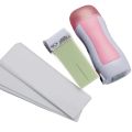 3 in 1 depilatory wax heater machine with roll on wax refill and waxing strips for body and face hair removal, waxing machine with hot wax and depilatory wax paper, depilatory roll on wax heater. 