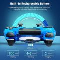 Wireless Controller for PS4, Blue Galaxy Nebula Style High Performance Double Vibration Controller Compatible with PlayStation 4 /Pro/Slim/PC with Sensitive Touch Pad, Audio Function, Mini LED Indicator. 