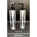 Empty Plastic Pump Bottles 100ml (Pack of 2) Travel Size Lotion Pump Bottle for Oil / Hair Oil Empty Bottle Pump 100ml / Pump Bottles for Shampoo, Hand Wash, and Beauty Care etc.. 