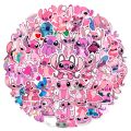 50pcs Kawaii Disney Lilo Stitch Angel Stickers Cute Pink Anime Character Sticker DIY Phone Diary Luggage Graffiti Decals. 