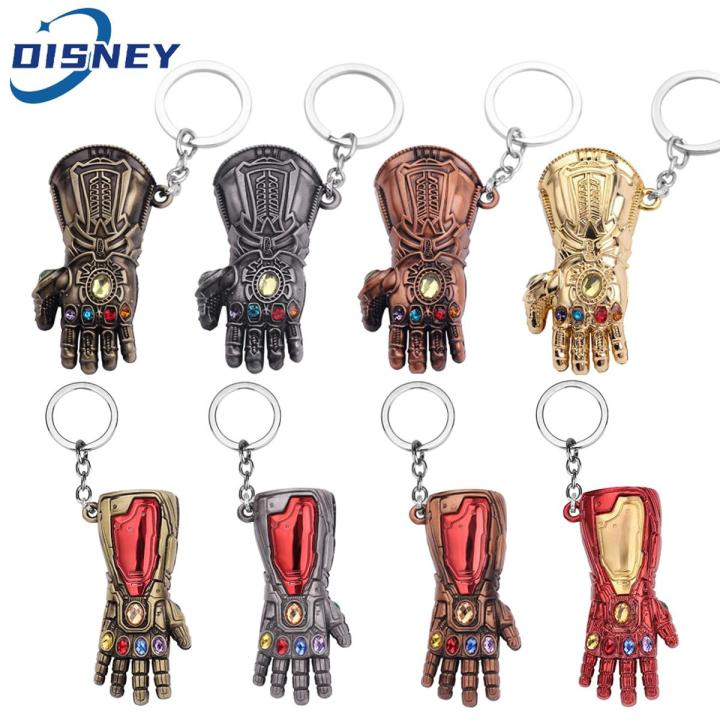 Avengers Thanos Infinity Gauntlet Keychain Disney Superhero Iron Man Infinity Gloves Keyrings Car Pendant Key Holder Accessories