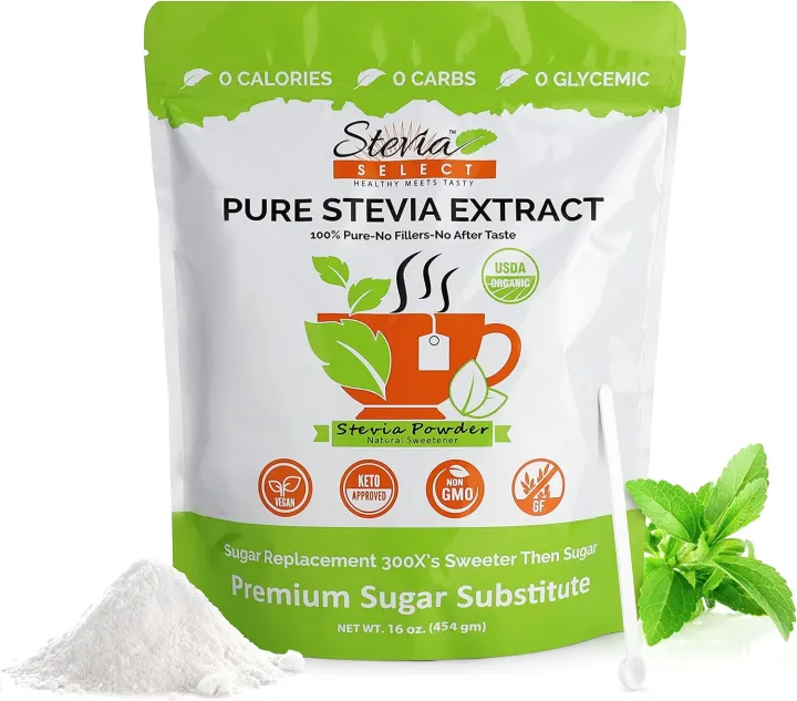 Stevia powder (350g) Stevia Select Pure Stevia Extract-Bulk Stevia Organic, Kosher, Non-GMO Certified- Best tasting Available Guaranteed!