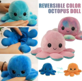 Reversible Octopus Plushie Soft Plush Toy Pillow Pet Animal Show Your Mood without Saying a Word Birthday Gift. 