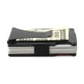 Slim Carbon Fiber Credit Card Holder RFID Non-scan Metal Wallet Money Clip Purse - intl. 