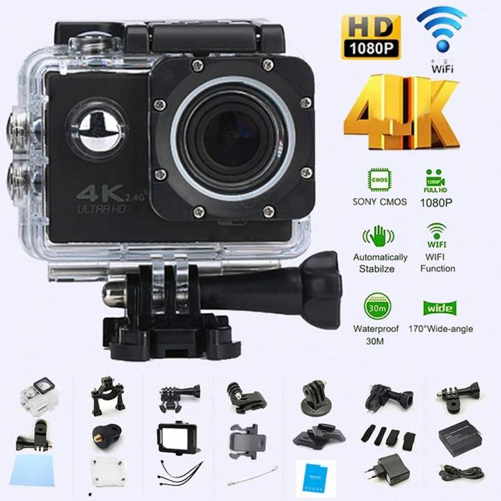 ACTION SPORTS CAMERA WIFI 4K 1080P HD Waterproof Sports DV Camera-Black