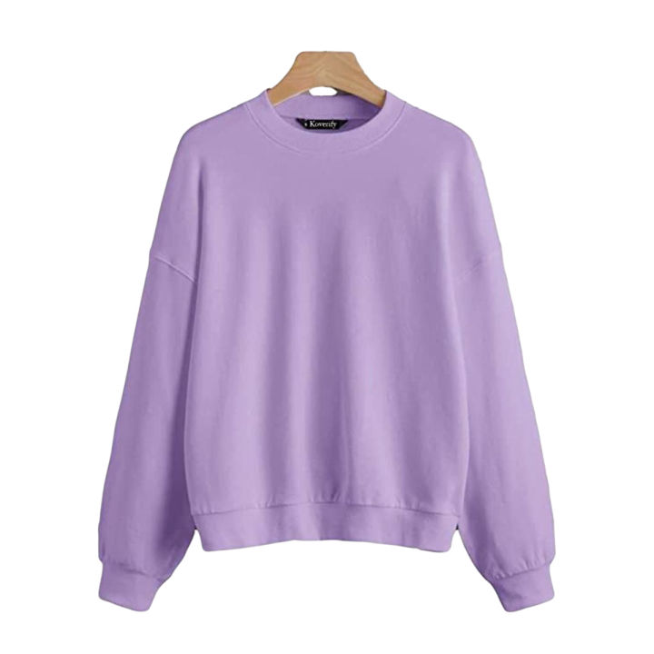 Jack Beos Lavender Purple Soft Fleece Sweatshirt For Women