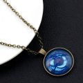 Troll Hunters Vintage Amulet Pendant Necklaces Bronze Color Chain Blue Crystal for Childrends Toys Women Men Jewelry Gifts. 