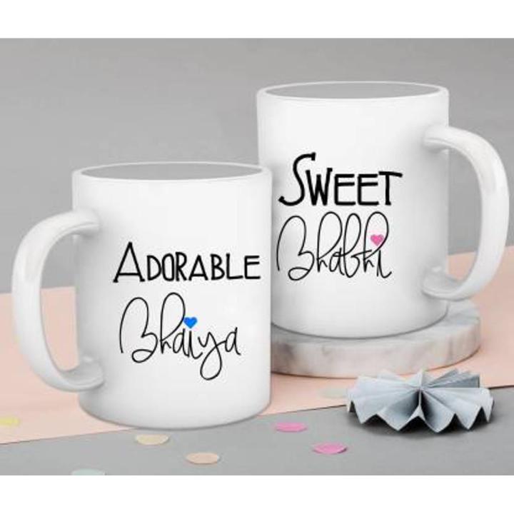 Pack of Bhai and Bhabi Printed Customized Coffee Mug Tea Cup