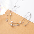 SAKURA 1 set of movable gemstone ring women's anklet stainless steel gold-plated layered chain anklet. 