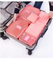6 pcs Set Travel Storage Bag Portable Luggage Clothes Tidy Pouch Zip Toiletry Organizer - Multi. 