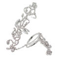 Double Finger Bands Smooth Rose Flower Shape Finger Rings. 
