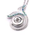 2022 New Snap Jewelry Necklaces Vintage Metal Rhinestone 18mm Snap Button Necklace for Women White Snaps Pendant Necklace Gift. 