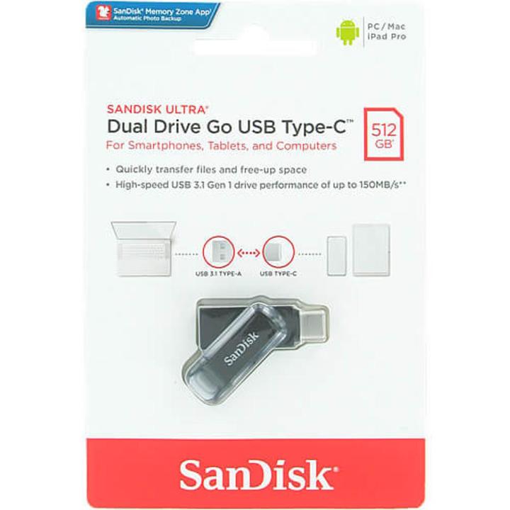 SanDisk 512GB Ultra Dual Drive Go USB Type-C Flash Drive - SDDDC3-512G-G46