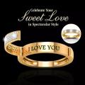 Secret Love Hidden Message "I Love You" Crystal Promise Ring - Free Size. 