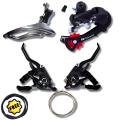 Premium Gear Shifter Shift/Brake Lever Bicycle Brake Disk Cycle Front and Rear Derailleur  6/7 Speed to Make Your Single Speed Cycle into a Multi Speed Bike, Compatible for All Kind of Bicycles. 
