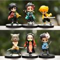 6 pcs set Demon slayer Anime Figure collectibles Nezuko Tanjirou Zenitsu Inosuke Kyoujurou Kimetsu No Yaiba Doll Q Figural PVC Model Gifts Toys anime toys collectables demon slayer. 