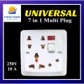 7in1 Universal Multi-functional Multi Plug Wall Power Socket China Fitting Sheet China Switch Light Plug Board. 