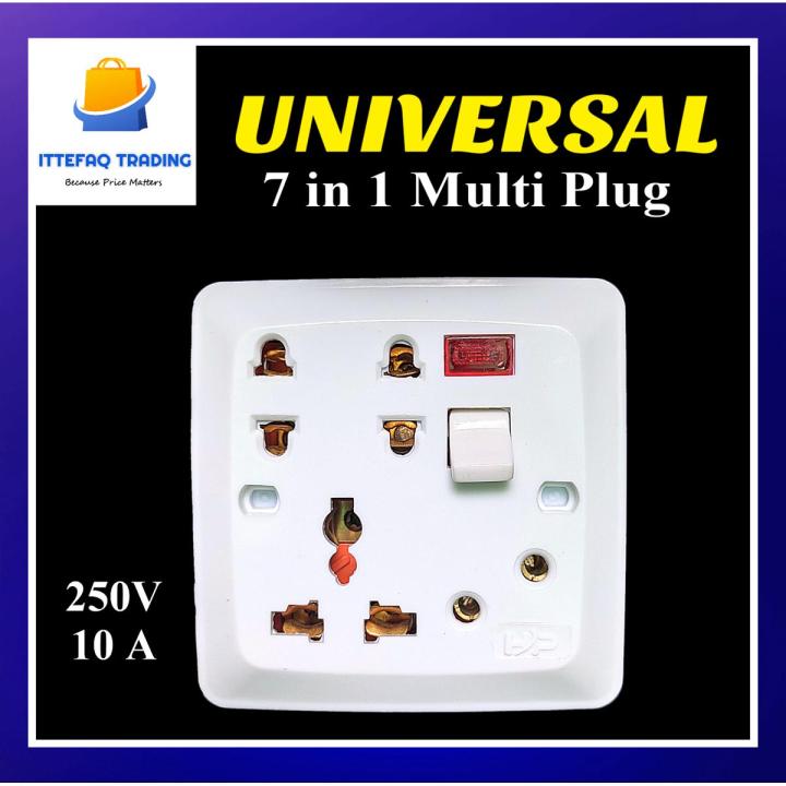 7in1 Universal Multi-functional Multi Plug Wall Power Socket China Fitting Sheet China Switch Light Plug Board